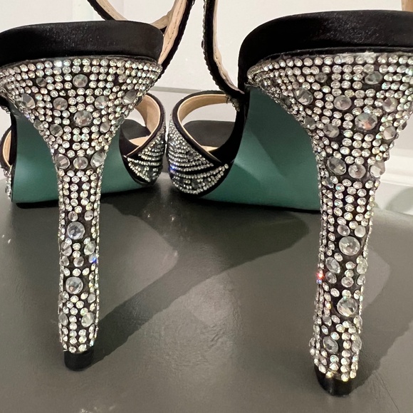 Betsey Johnson silver rhinestone heels - Picture 4 of 7